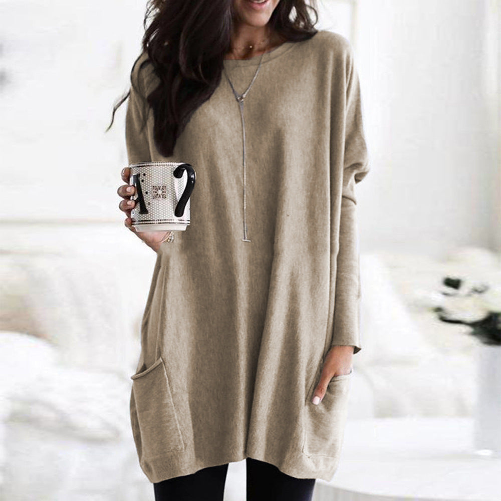 Levoire | T-Shirt À Manches Longues Avec Poches Et Look Sobre Khaki