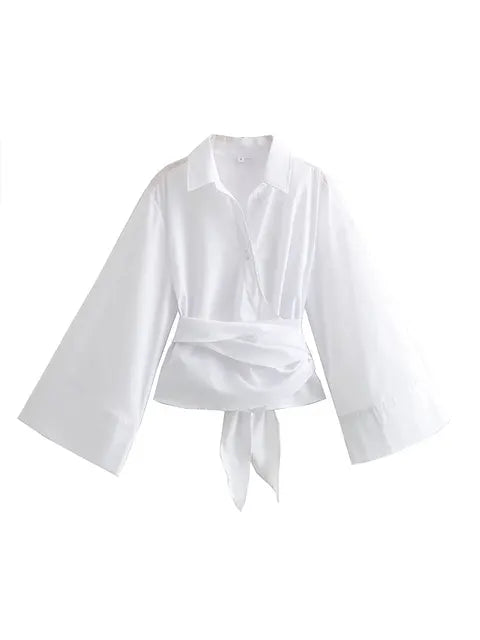 Levoire | Blouse Avec Un Look Vintage Et Détail De Nœud Blanc
