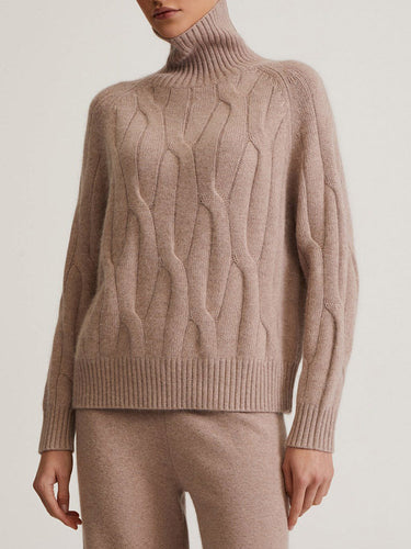 Levoire | Pull À Col Roulé À Motif Tressé Élégant