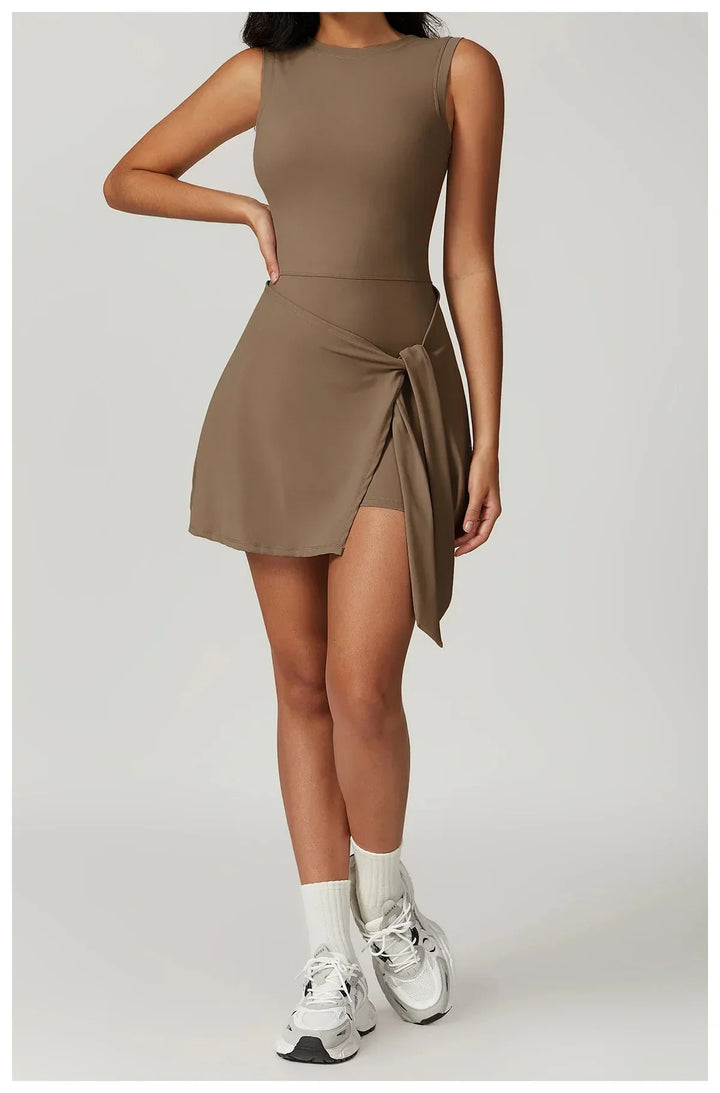 Levoire | Robe Mini Sport Chic avec Short Intégré Mokka