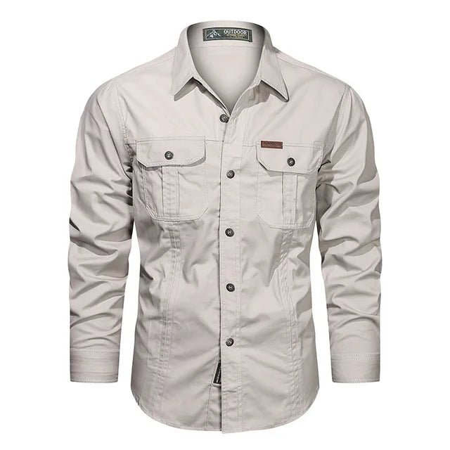 Levoire | Chemise Cargo Fonctionnel Hommes Blanc cassé