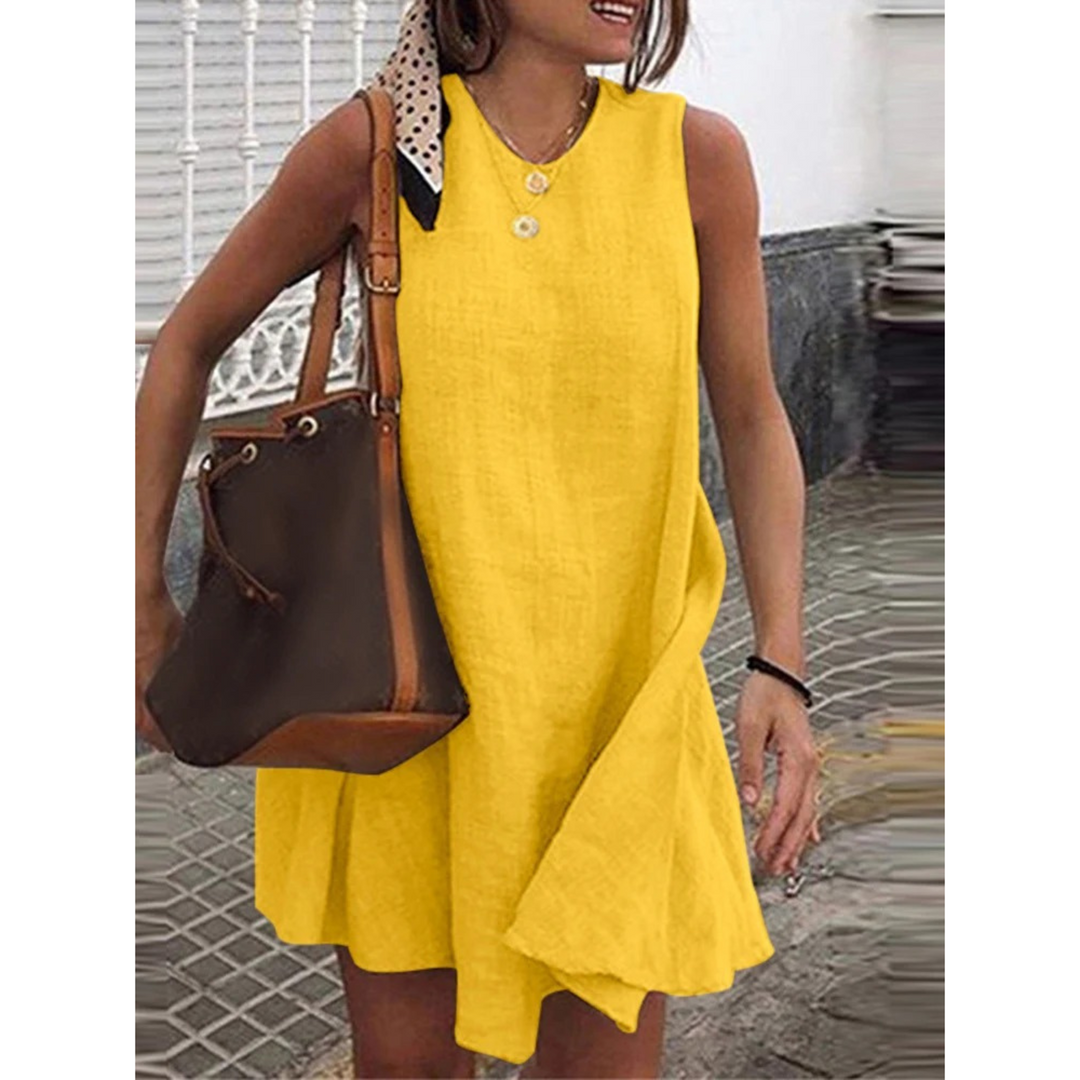 Levoire | Col Robe En Lin Respirante Et Confortable Jaune