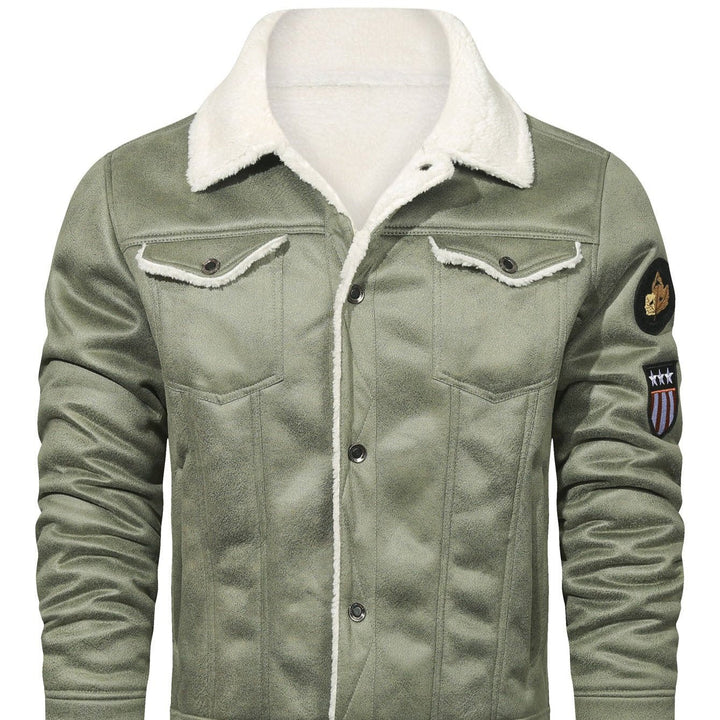 Levoire | Veste à manches longues doublée en polaire avec bouton Vert