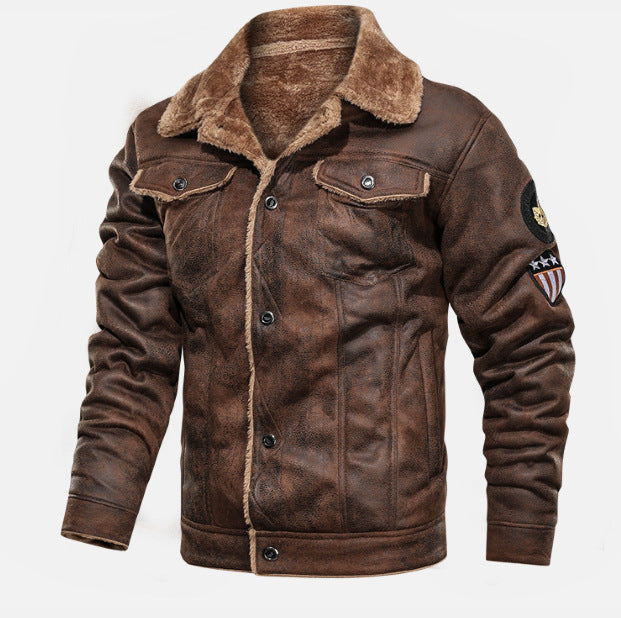 Levoire | Veste à manches longues doublée en polaire avec bouton Marron foncé