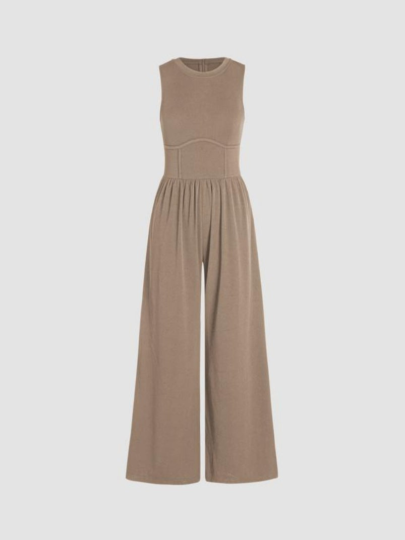 Levoire | Détente ensemble de vêtements féminin à col rond large Couleur camel