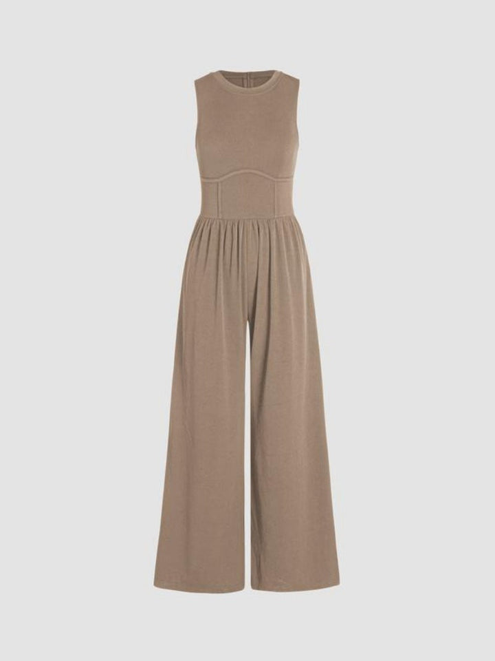 Levoire | Détente ensemble de vêtements féminin à col rond large Couleur camel