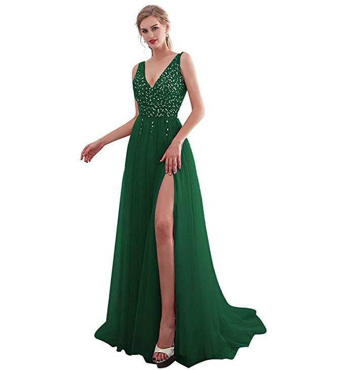 Levoire | Élégante Robe de Soirée Fluide Vert