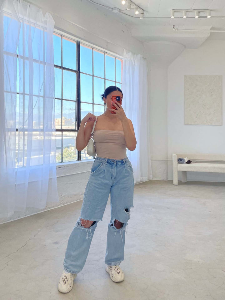 Jeans Mom Distressées pour Femmes Levoire