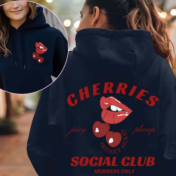 Sweat à capuche femme avec design cerise exclusif Levoire