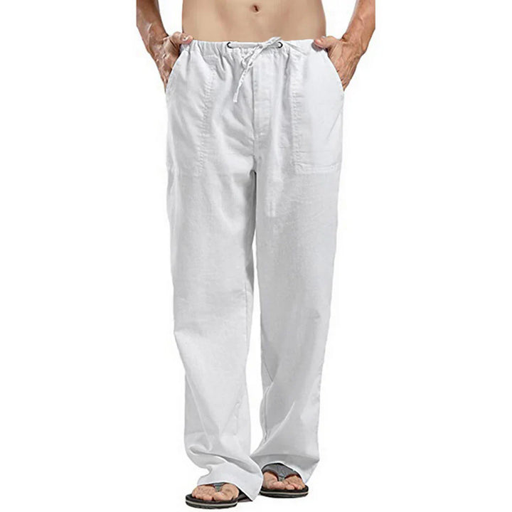 Levoire | Pantalon En Lin Avec Cordon De Serrage Blanc