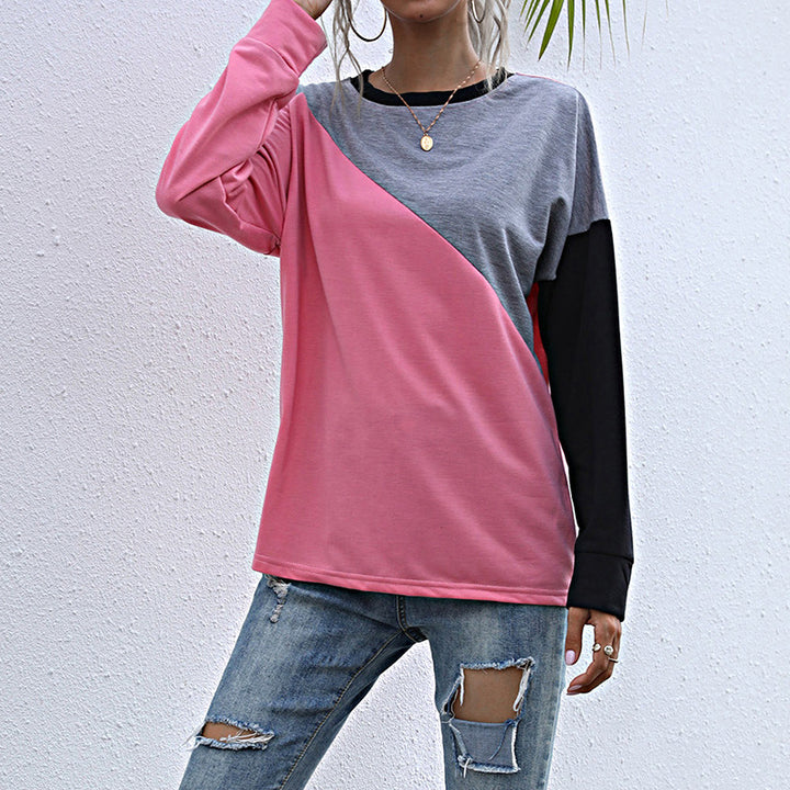 Sweat à capuche féminin à la mode avec des blocs de couleur contrastés Levoire