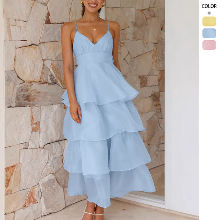 Robe maxi légère et aérienne pour femmes avec des couches volumineuses Levoire