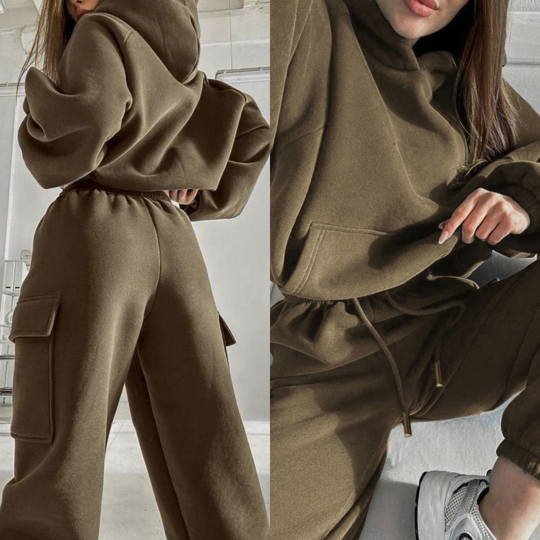 Levoire | Trendikkin Mode Sport Loisirs Ensemble Sweat à Capuche Khaki