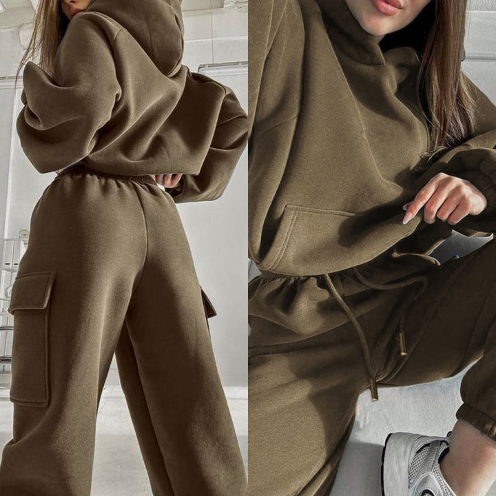 Levoire | Trendikkin Mode Sport Loisirs Ensemble Sweat à Capuche Khaki