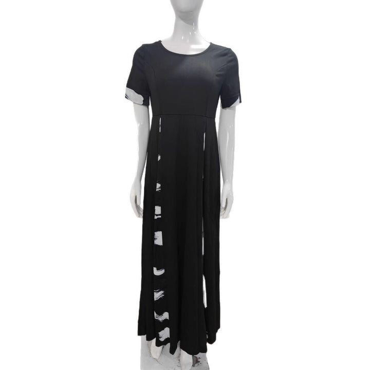 Levoire | Robe longue à encolure ronde à mi-taille avec grande jupe tendance