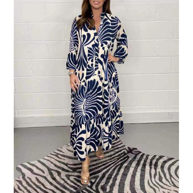 Levoire | Chic Détente Mode V-Encolure Viscose Robe Pleyseekleid Bleu