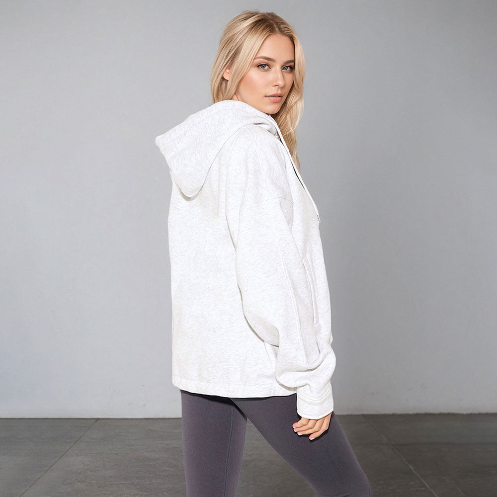 Sweat à capuche surdimensionné pour femmes avec cordon de serrage et poches latérales Levoire