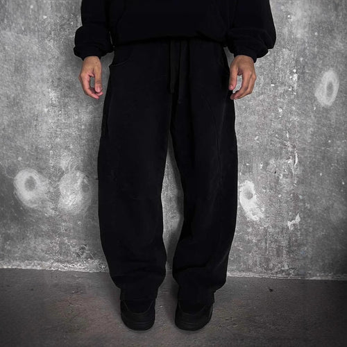 Pantalons en tissu décontractés pour femmes avec taille élastique et poches latérales volumineuses Levoire