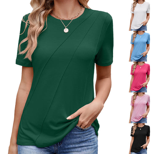 Levoire | Chemise décontractée confortable à col rond à manches courtes