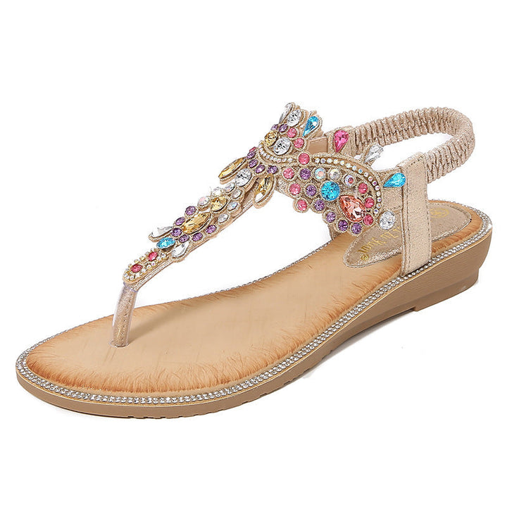 Levoire | Sandales À La Mode Avec Perles Or