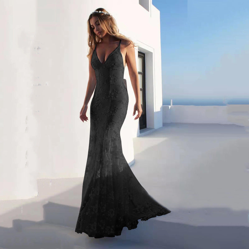 Levoire | Élégante robe blanche sans bretelles noir