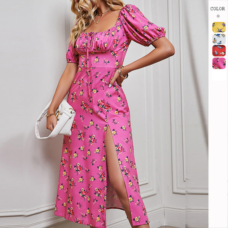 Robe midi à imprimé floral pour femmes Levoire