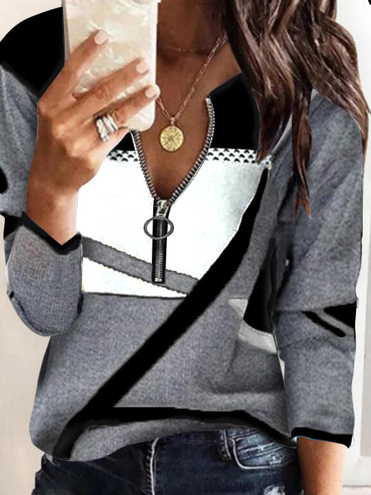 Levoire | T-shirt à manches longues zip tendance noir