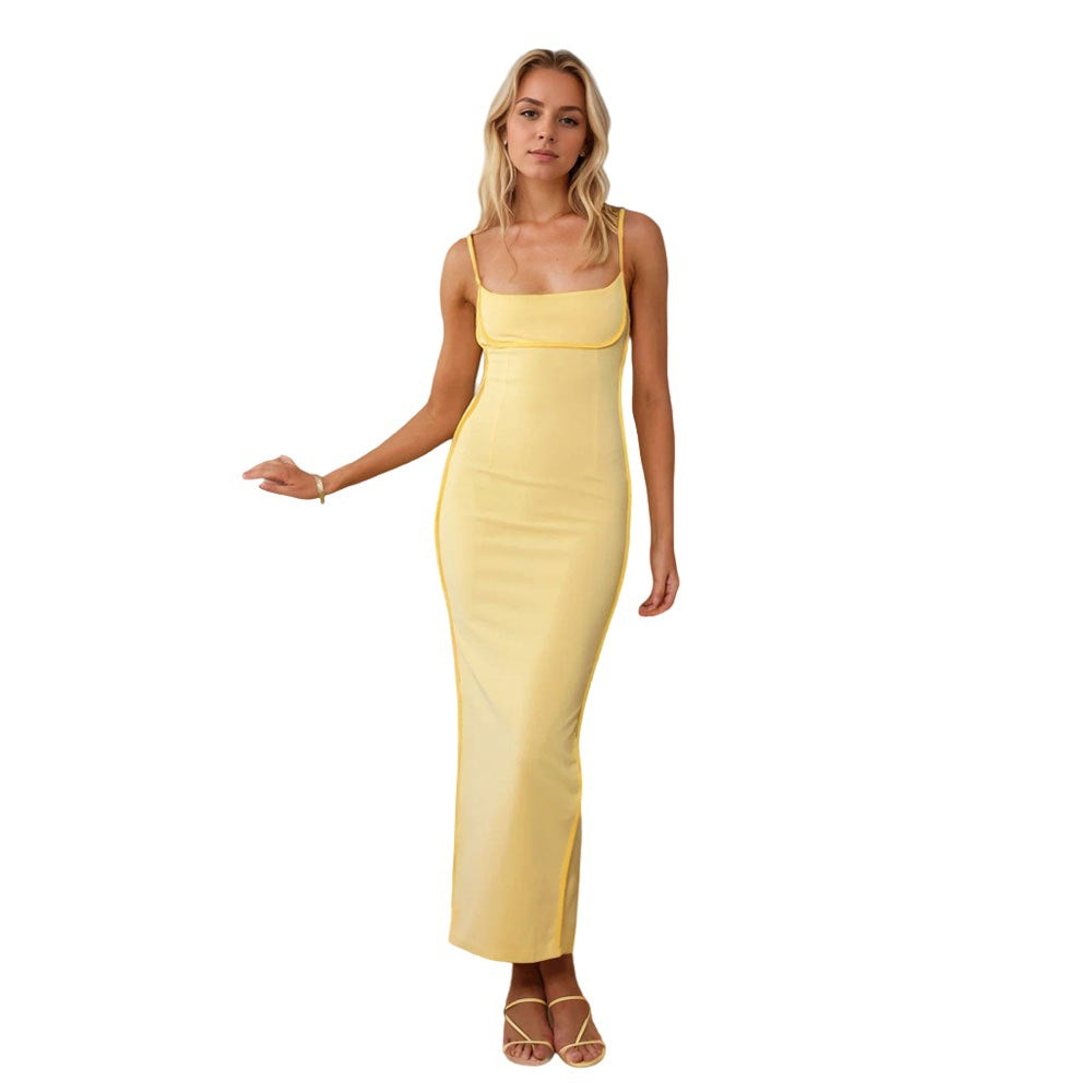 Robe Maxi Couture pour Femmes avec Bretelles Élégantes et Coupe Flatteuse pour la Silhouette Levoire