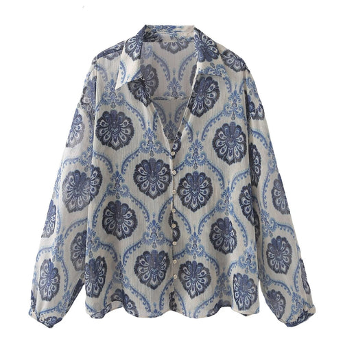 Levoire | Metallic-Shirt Metallic-yarn Imprimé T-shirt Décontracté