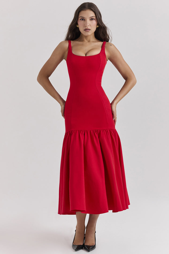 Robe maxi glamour pour femmes avec jupe évasée et haut ajusté Levoire