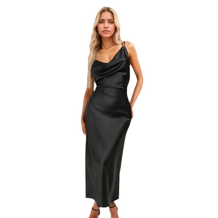 Robe maxi élégante pour femmes avec décolleté drapé et silhouette étroite Levoire