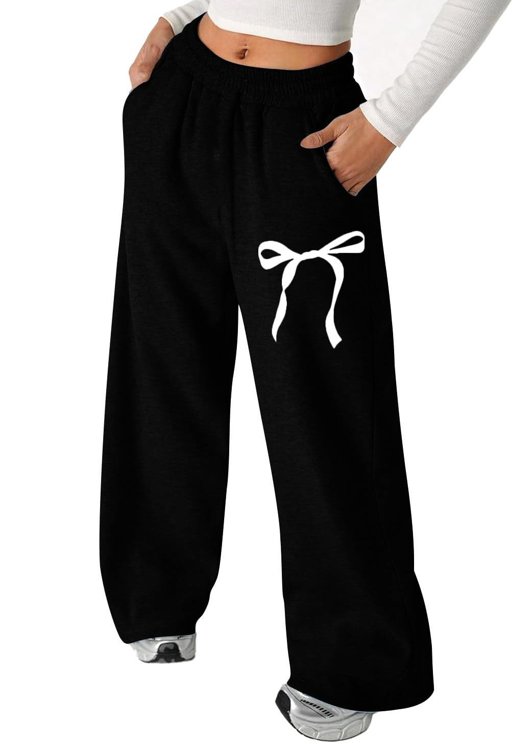 Pantalons de loisirs pour femmes avec motif de nœud élégant et coupe confortable Levoire