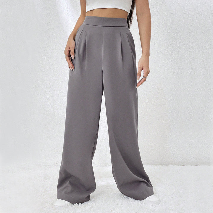 Pantalons larges élégants pour femmes avec taille haute et plis Levoire