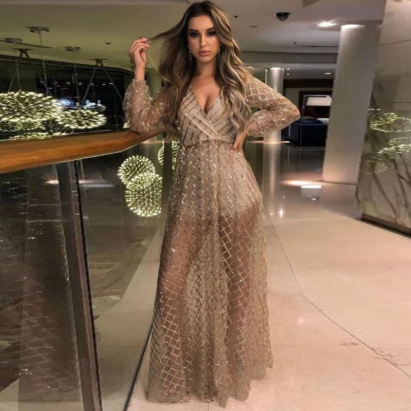 Levoire | Robe à dos large V en or Or