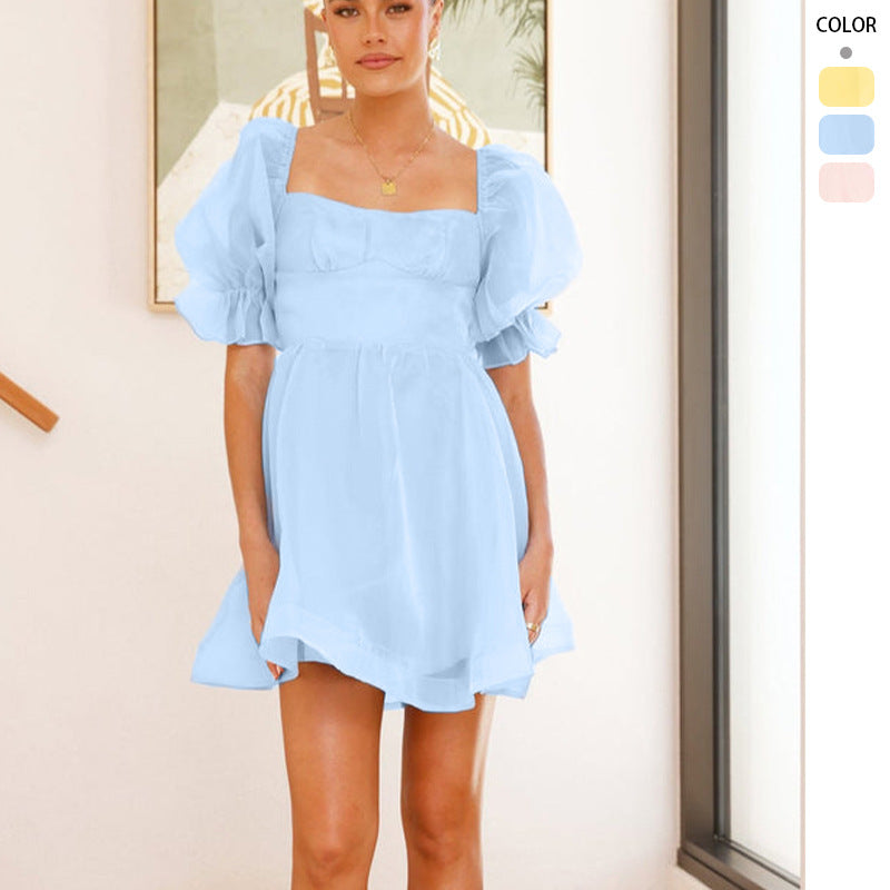 Robe mini d'été pour femmes avec manches à volants Levoire