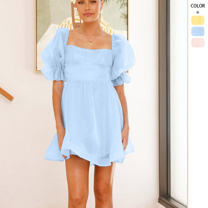 Robe mini d'été pour femmes avec manches à volants Levoire