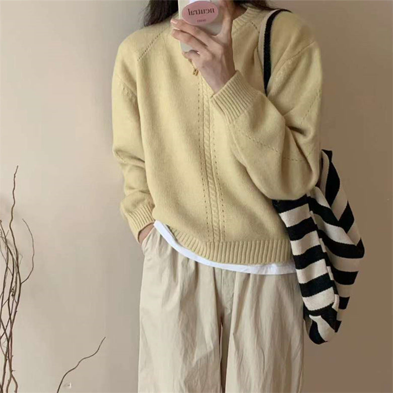 Levoire | Pull Élégant Uni Jaune Helle Une taille