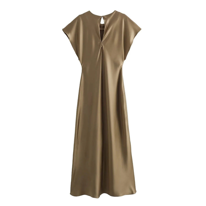 Levoire | Éblouissante robe midi sans manches à finition satinée