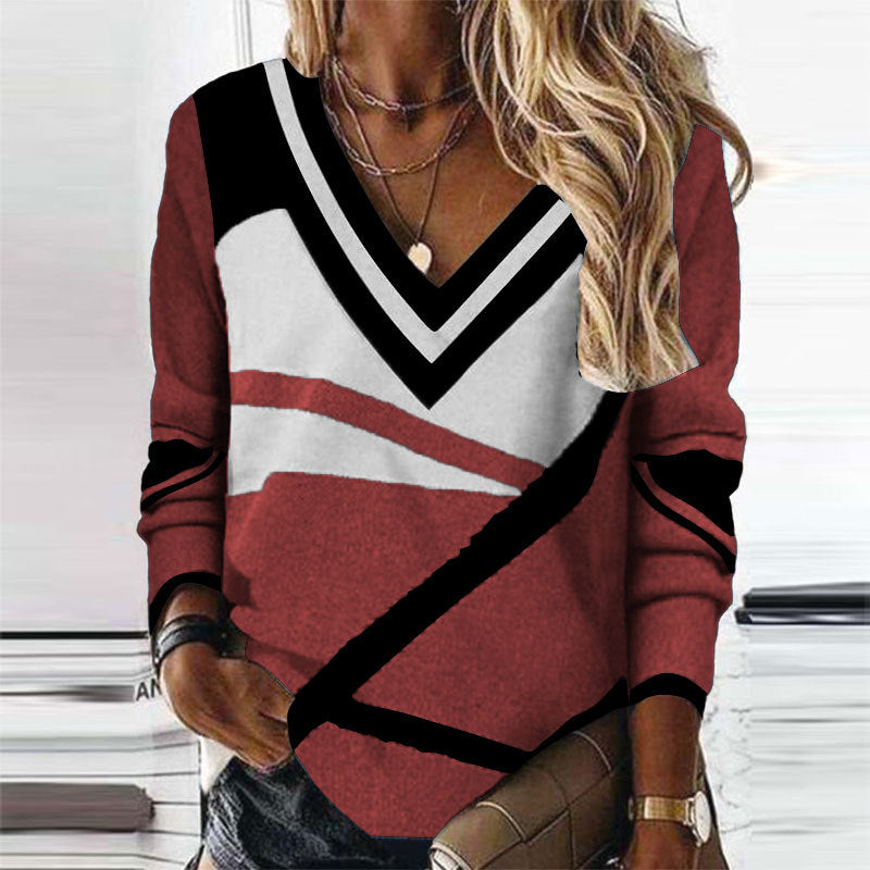 Levoire | Élégant T-shirt à col en V Druck