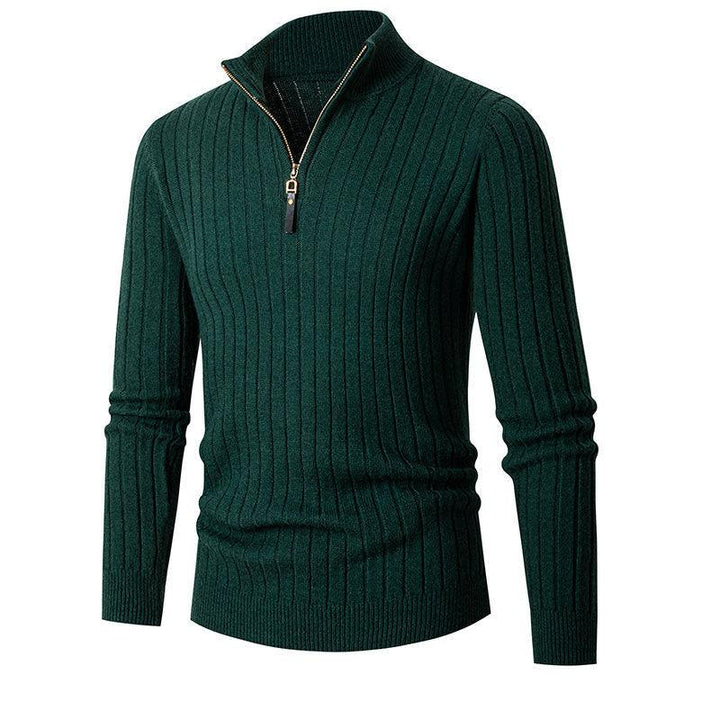 Levoire | Col Montant Demi-Zip Vert foncé