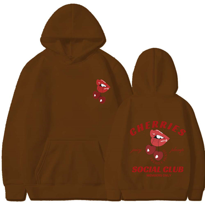 Sweat à capuche femme avec design cerise exclusif Levoire