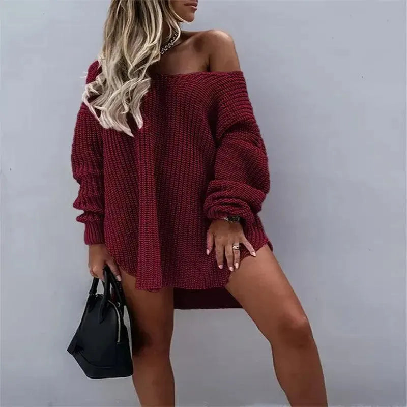 Levoire | Pull femme à col V Rouge vin