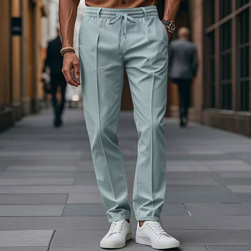 Pantalon élégant pour hommes en leisure avec taille élastique et poches latérales Avriane