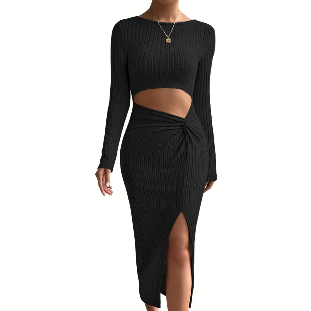 Robe midi élégante pour femmes avec des détails découpés et un design enveloppant à la mode Levoire
