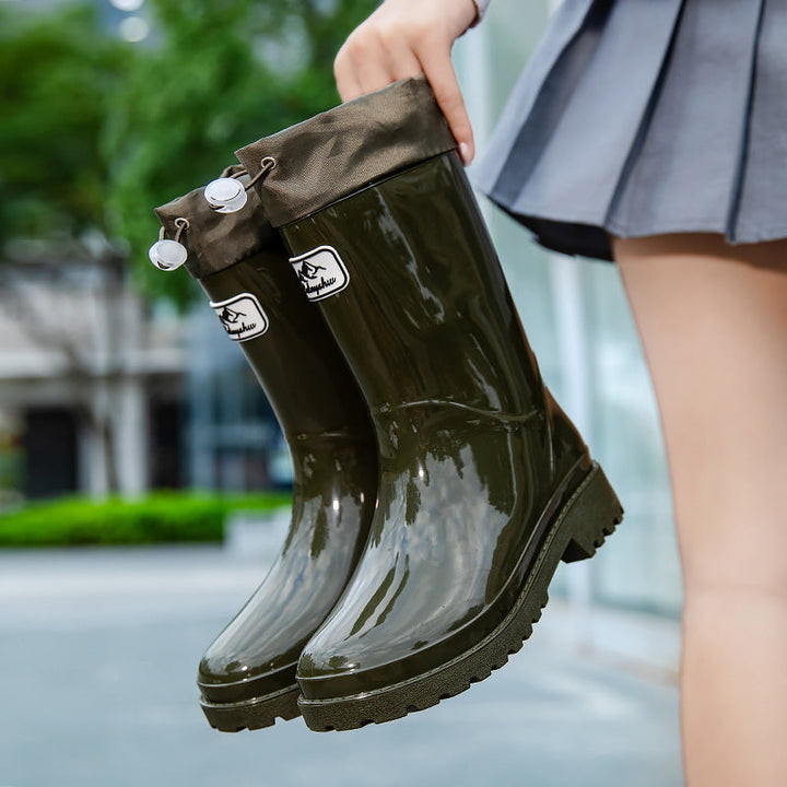Femmes Bottes en caoutchouc de haute qualité et stylées avec système de lacets réglable Avriane