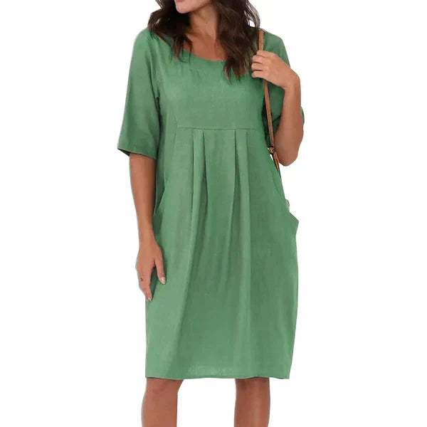 Levoire | Robe En Coton À Manches Courtes Vert