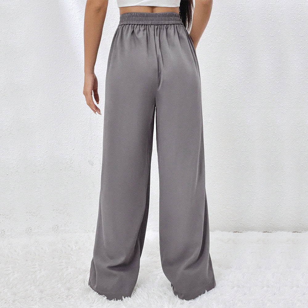 Pantalons larges élégants pour femmes avec taille haute et plis Levoire