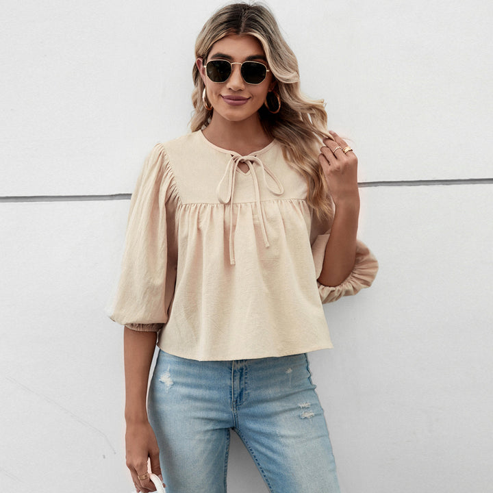 Blouse femme à manches larges et nœud ludique Levoire