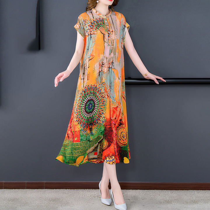Levoire | Robe imprimée motif d'été combinée jupe longue