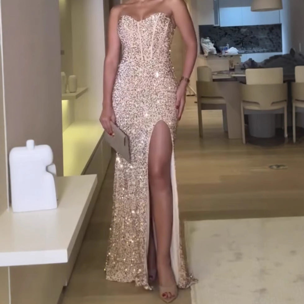 Levoire | Robe élégante à bustier en queue de poisson Or